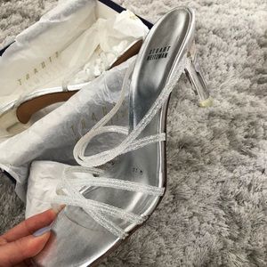 Stuart Weitzman Silver Strappy Heels